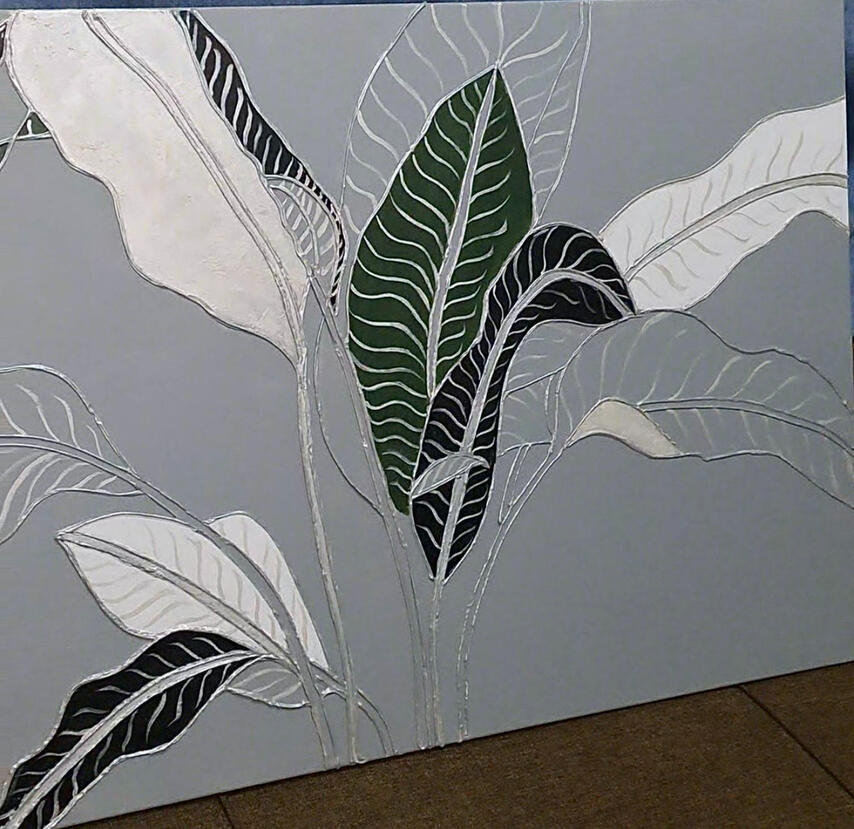 The Giant . Not the best picture but again ; commissioned artwork. Medium : Acrylic & Plaster on canvas. Size : Not sure about the exact dimensions but the biggest one i ever worked on so far.